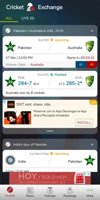 Cricket Exchange android App screenshot 1